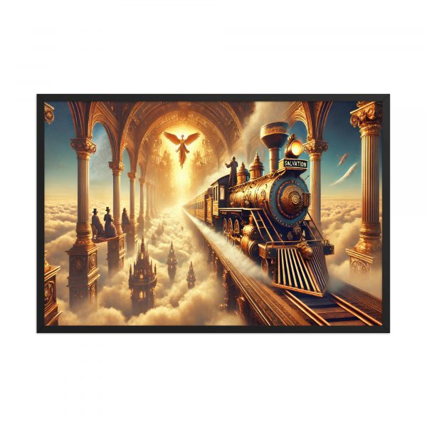 The Salvation Train is pulling into the Celestial Heavenly City – Fuzionique Process Art on Print