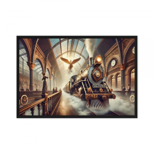 The Salvation Train Pulls Out of the Station known as "The Past" – Fuzionique Process Art on Canvas